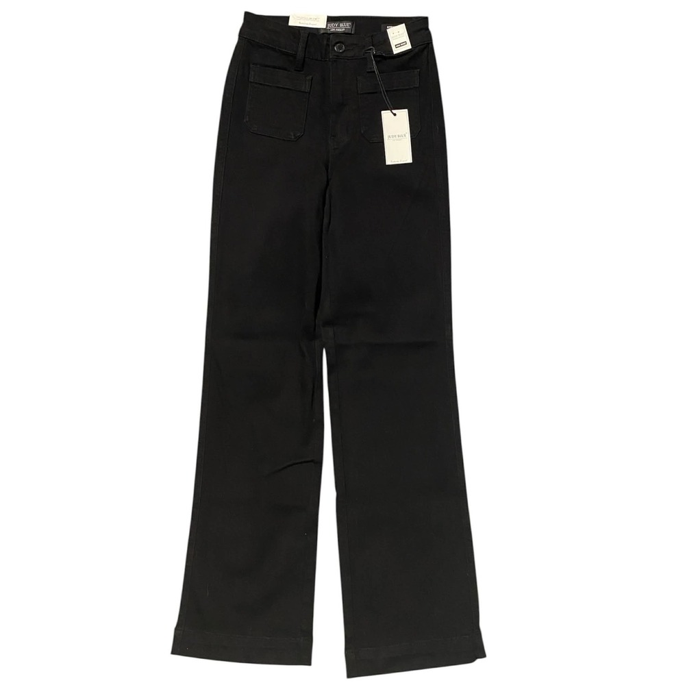 Judy Blue Womens High Waist Straight Fit Black Patch‎ Pocket Jeans Size 1/25 NWT